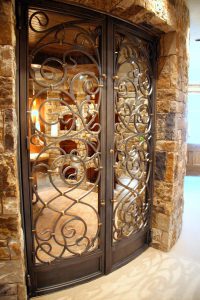 Forged and Fabricated Iron Wine Cellar Doors, Tony Ferraro Builder, KS