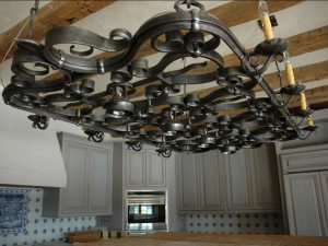 Forged Iron Pot Rack with Lights Tony Ferraro Builder, KS