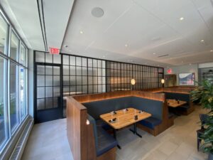 Custom Steel and Glass Screen Wall with Doors Colonade Hotel Boston