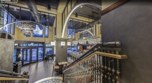 Overhead Lighting Features and Stair Railing, Del Frsico's Double Eagle Pittsburgh